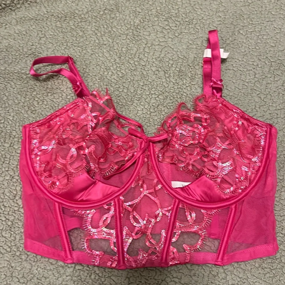 Victoria’s Secret hot pink corset top - Picture 2 of 3